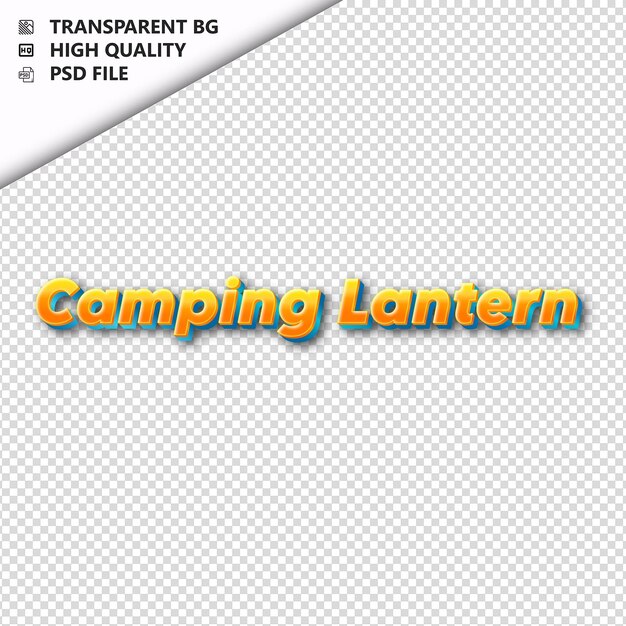 CampingLanternmade from orange text with shadow transparent isolated