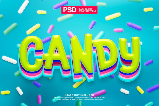 PSD candy 3d bewerkbaar teksteffect