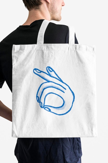 PSD canvas tote bag mockup realistisch ontwerp psd