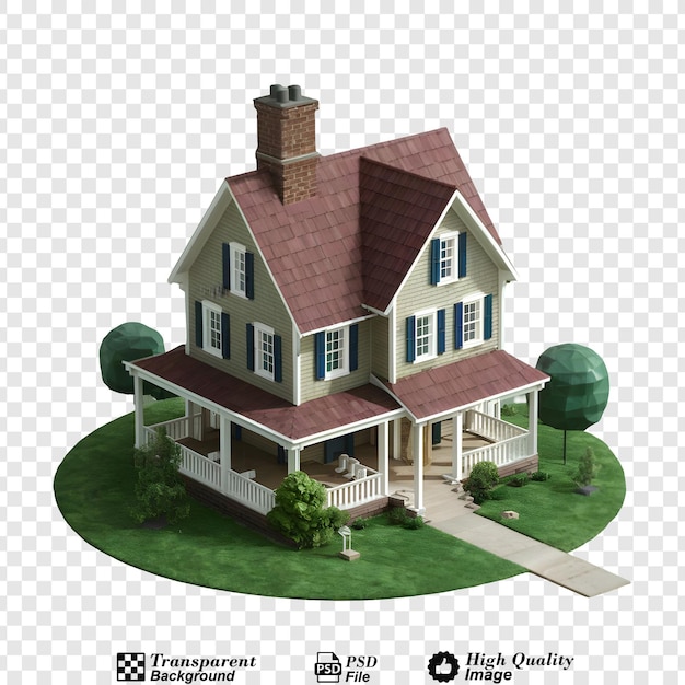 Cape cod house png isolated on transparent background