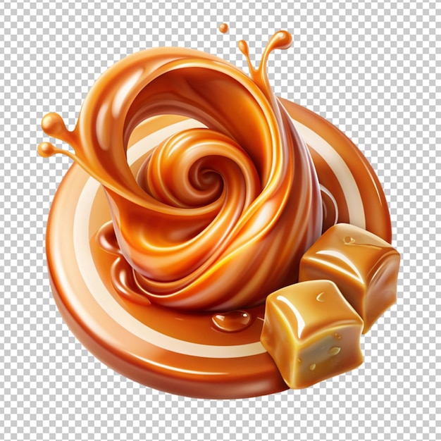 PSD caramel sauce swirl and toffee candy flow