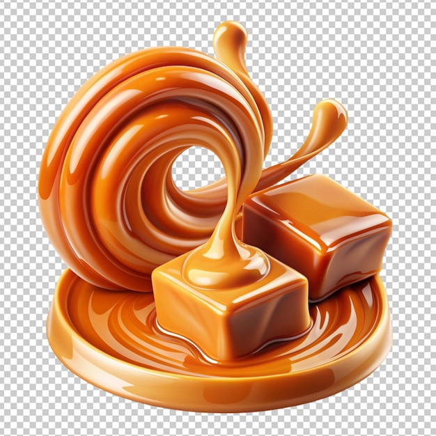 PSD caramel sauce swirl and toffee candy flow