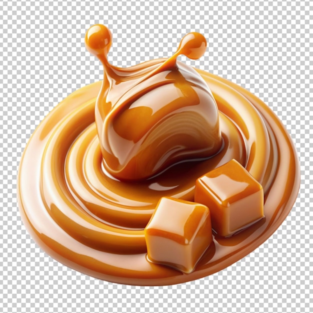 PSD caramel sauce swirl and toffee candy flow