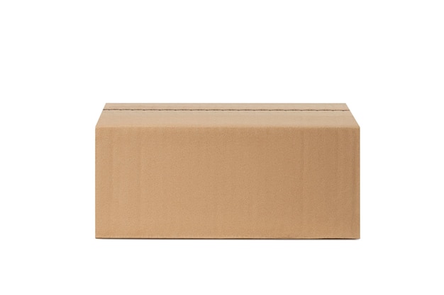 PSD cardboard box closed for delivery parcels on an empty background png