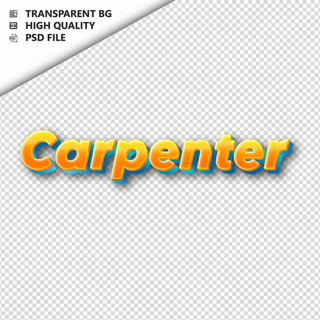 Carpentermade from orange text with shadow transparent isolated