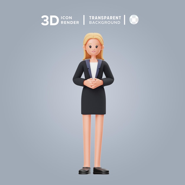 PSD carrière vrouw 3d-illustratie rendering 3d-icoon gekleurd geïsoleerd