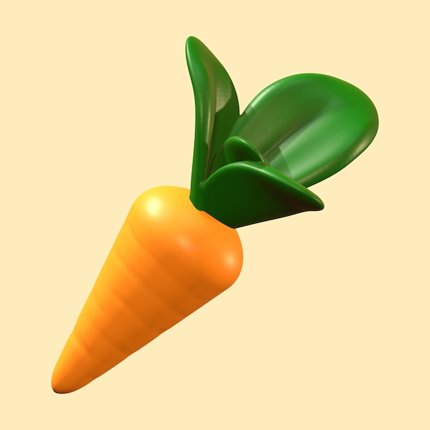 PSD carrot orange 3d