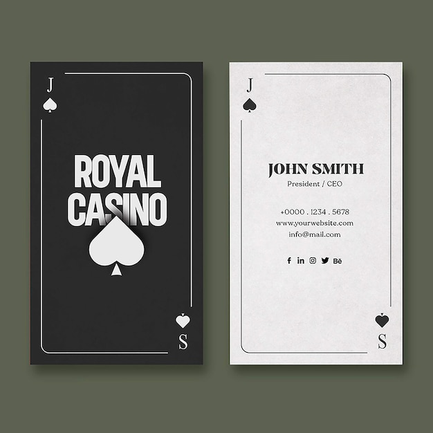 PSD casino business card design psd template