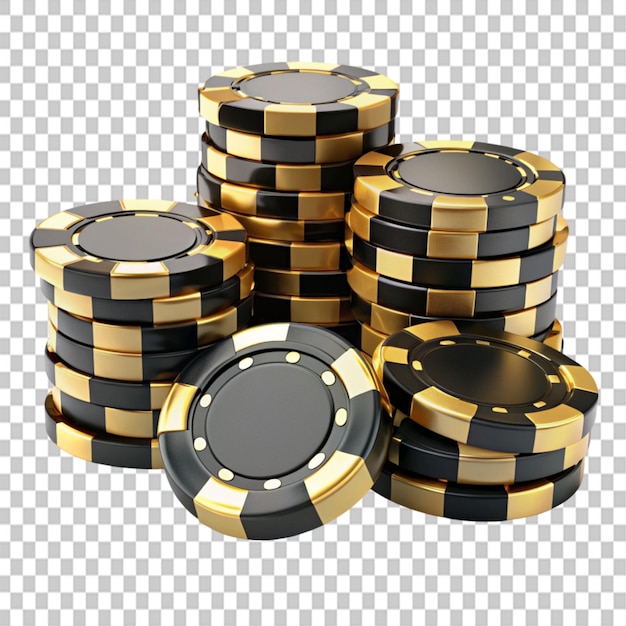 PSD casino gaming tokens black on transparent background