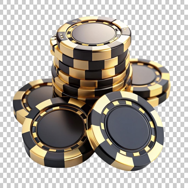 PSD casino gaming tokens black on transparent background