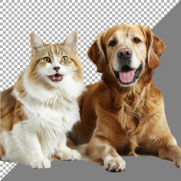 PSD cat and dog together no background