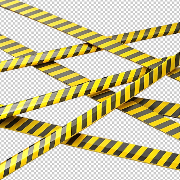 caution tape stripes on transparent background