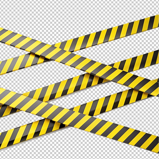 PSD caution tape stripes on transparent background