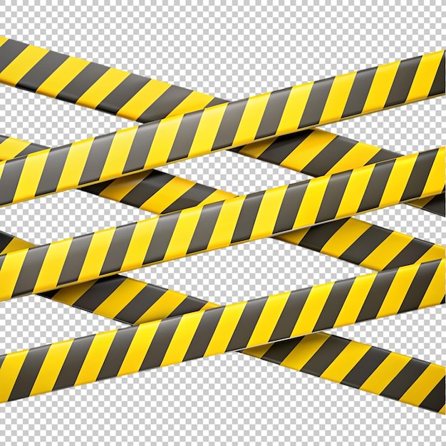 PSD caution tape stripes on transparent background