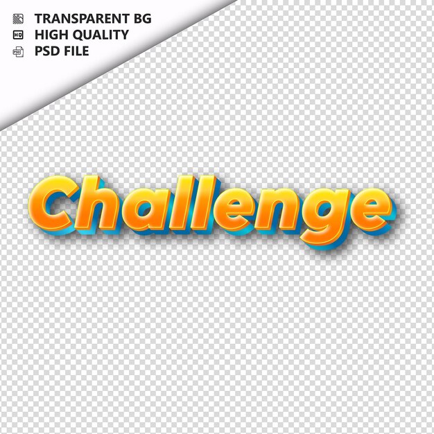 Challengemade from orange text with shadow transparent isolated