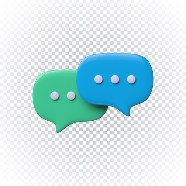 Chat bubbles icon 3d render isolated