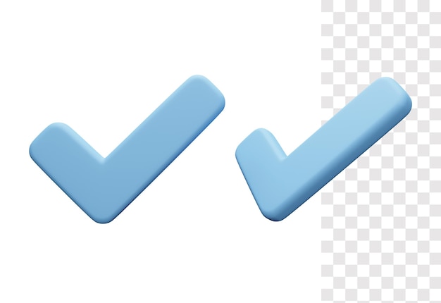 Check 3d icon with blue color