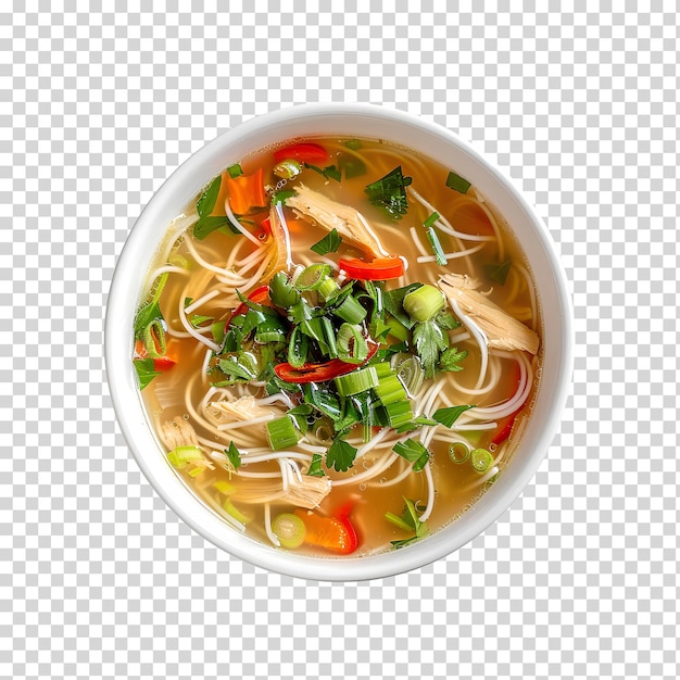 PSD chicken noodle soup isolated on transparent background