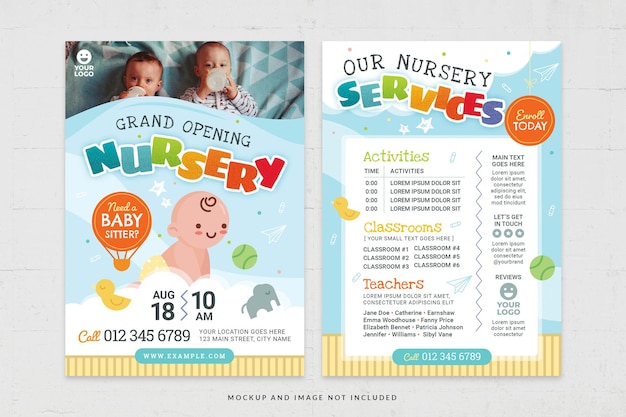 Children's Nursery Kindergarten Preschool Childcare Template in PSD