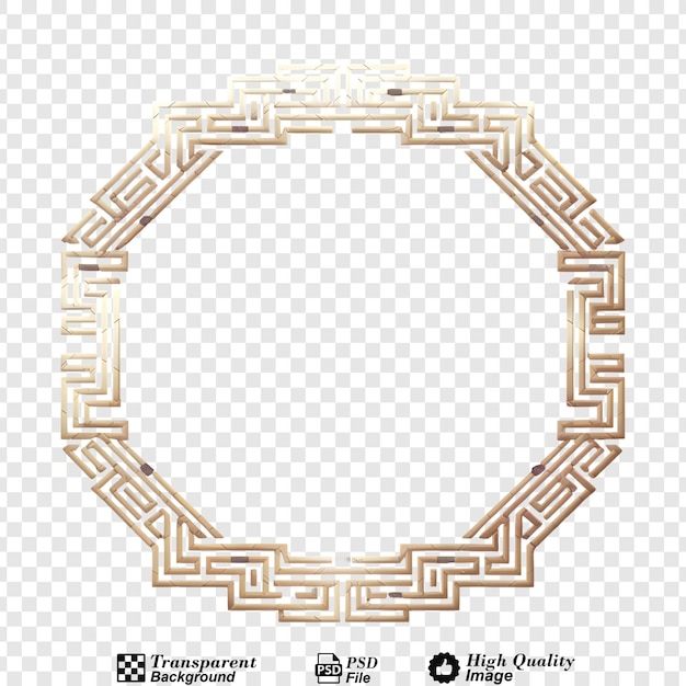 PSD chinese luxury gold border frame png isolated on transparent background