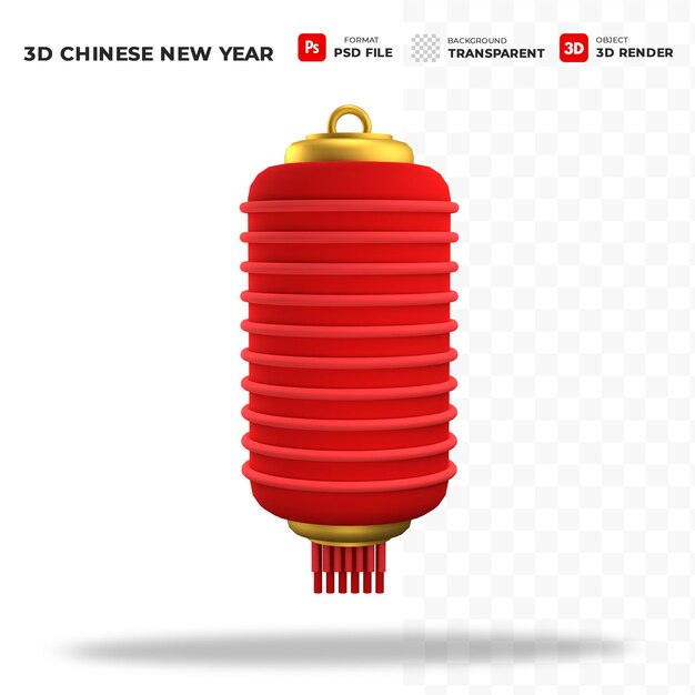 PSD chinese new year latern concept in 3d icon sign symbol