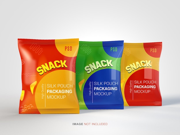 Chips glossy foil pouch bag packaging mockup