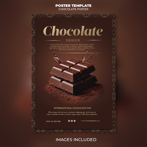 PSD chocolate day luxirious poster design