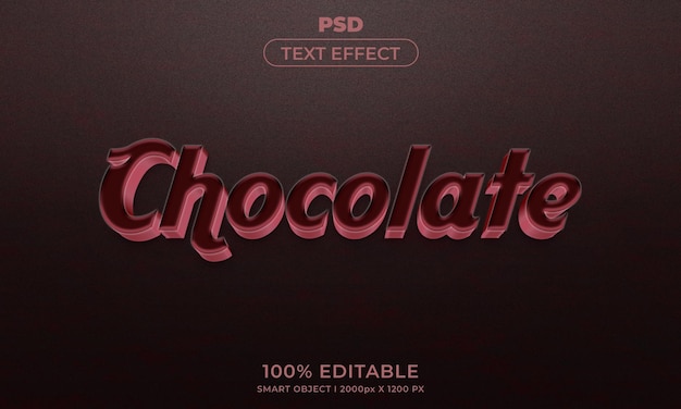 Chocolate editable text effect with background