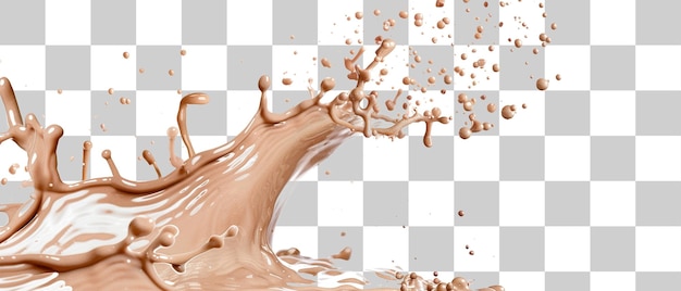 PSD chocolate liquid wave splashes png on transparent background