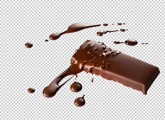 Chocolate splashed with chocolate bar On Alpha Layer