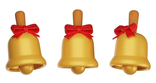 PSD christmas bell with red ribbon