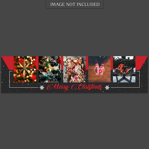 Christmas and Happy New Year Banner Template and Photo Mockup