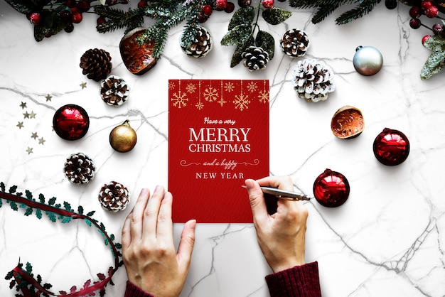 PSD christmas holiday greeting design mockup