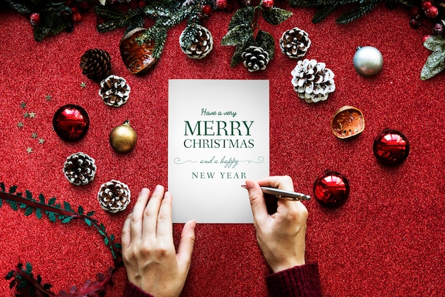 PSD christmas holiday greeting design mockup