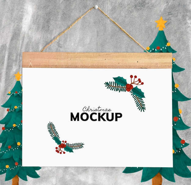 PSD christmas holiday greeting design mockup