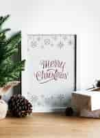 PSD christmas holiday greeting design mockup