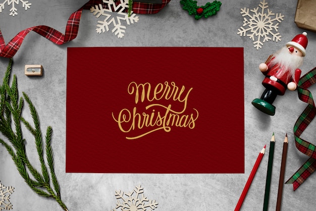 PSD christmas holiday greeting design mockup