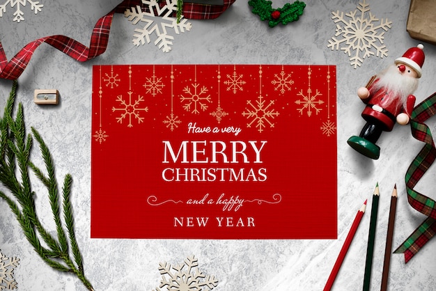 PSD christmas holiday greeting design mockup