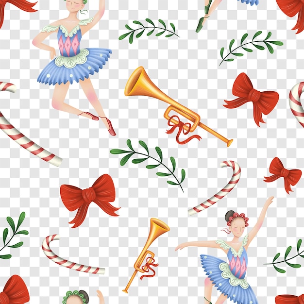 Christmas Pattern with Nutcracker Theme