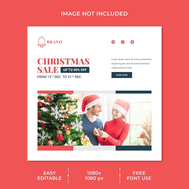 Christmas sale social media template