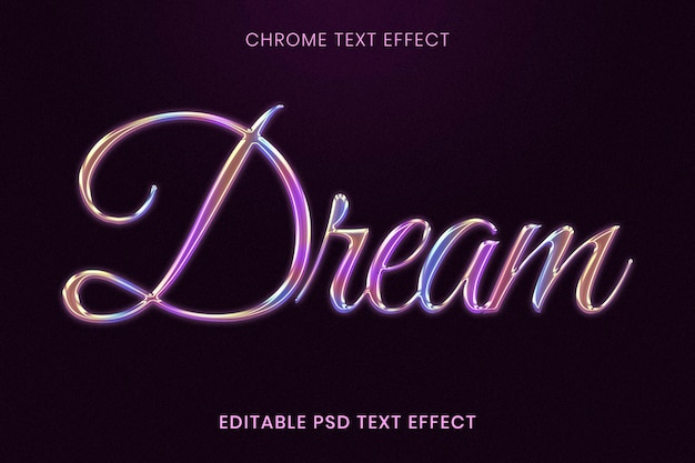 PSD chrome editable psd text effect