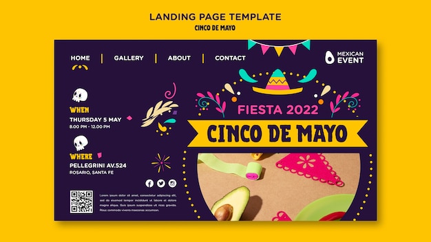 Cinco de mayo landing page template design