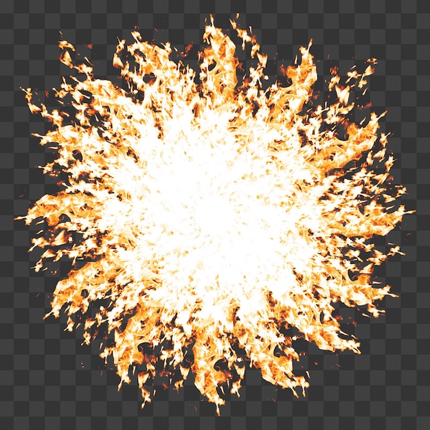 PSD a circle shape of fireworks effect with fire sparks on a transparent background