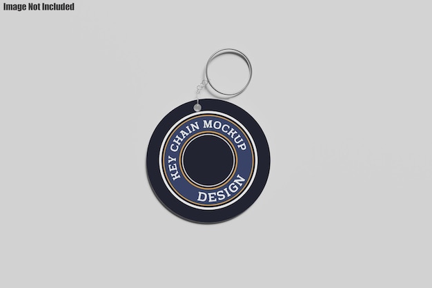 PSD circular metal keychain mockup