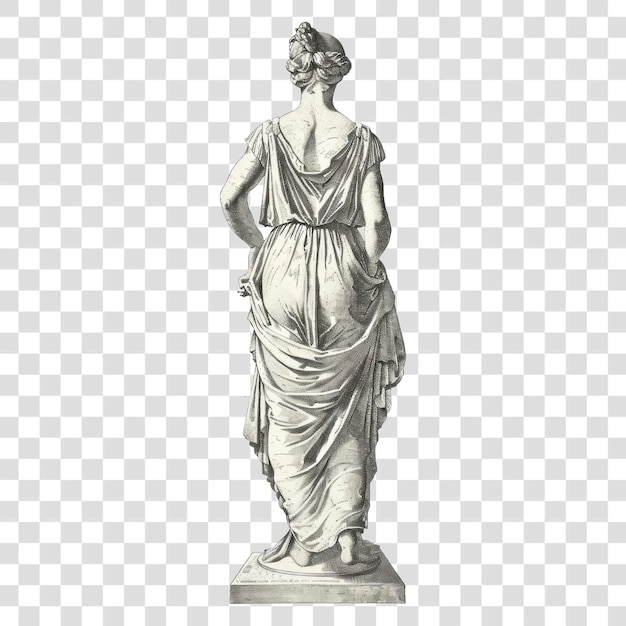 Classical statue in grayscale illustration