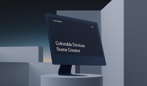 Clay iMac mockup scene creator