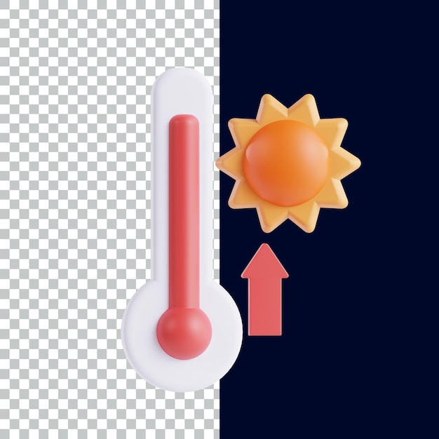 PSD climate change 3d icon render asset design 3d icon illustration