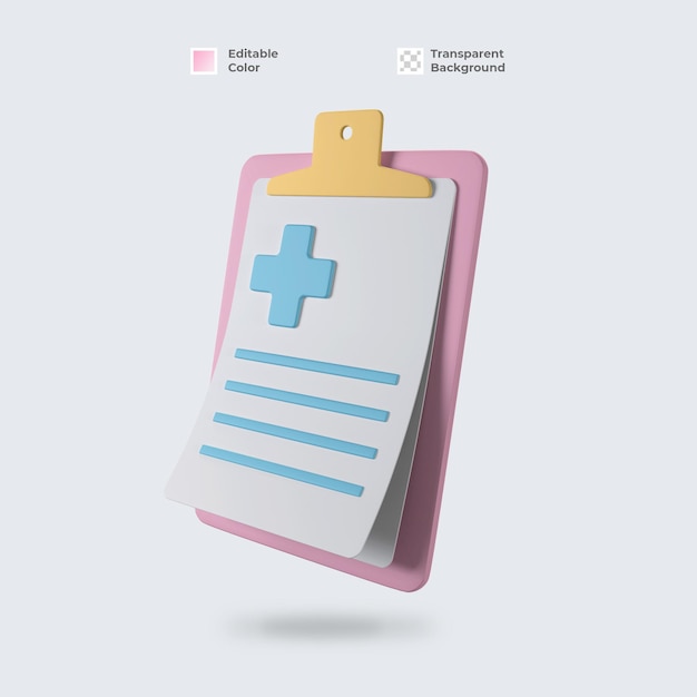 PSD clipboard 3d icon isolated