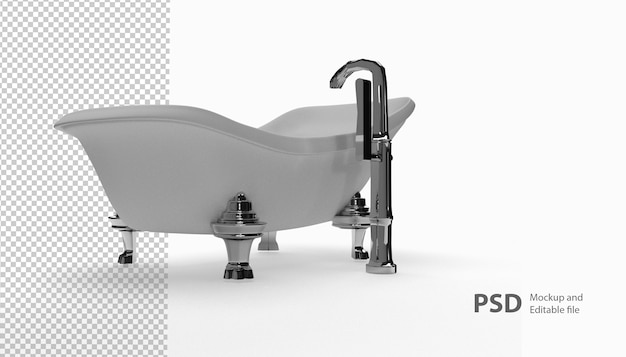 PSD close up on bathtub isolated