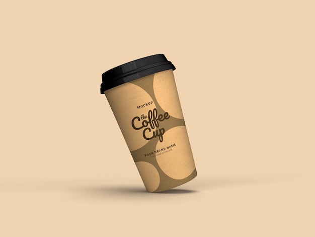 Close Up on Take Away Coffee Cup Mockup